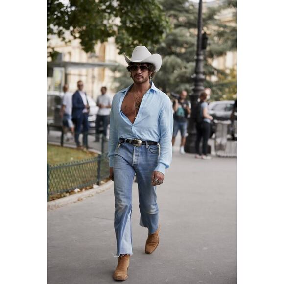 Vintage Union Made Cowboy Hat | Wool Felt Beige Feather Detail Western Size L - Picture 7 of 13